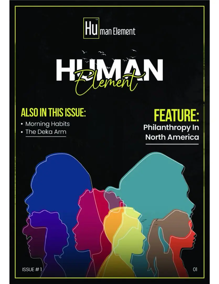 A magazine cover with people silhouettes on it.